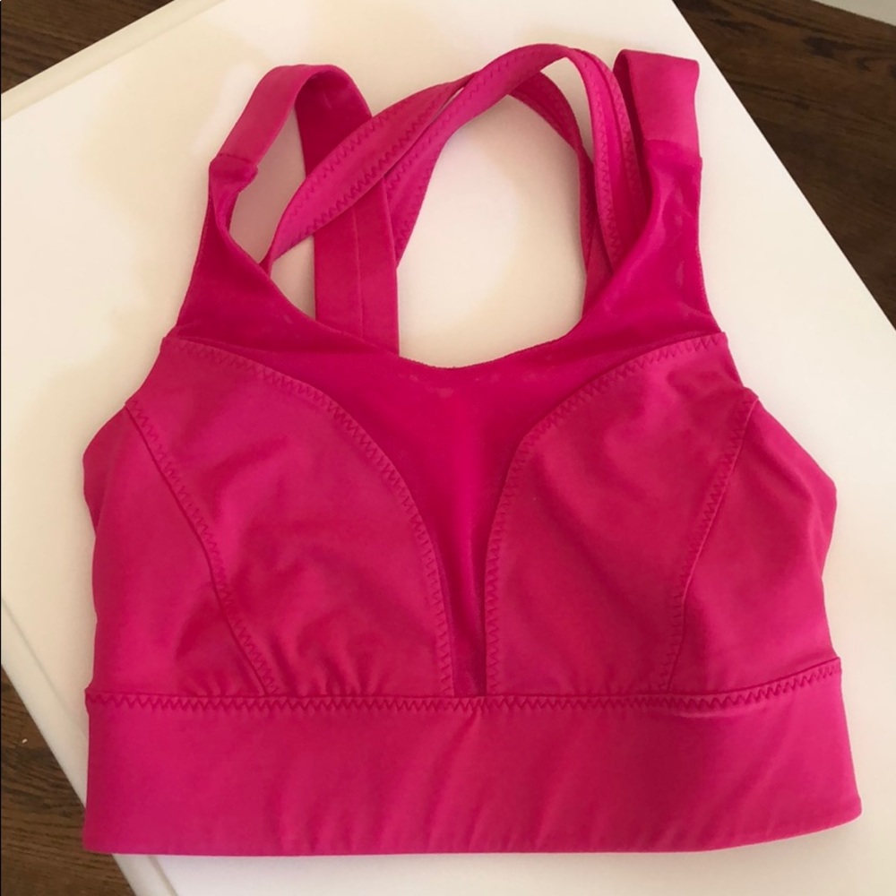 Lululemon hot pink + mesh strappy bra size small